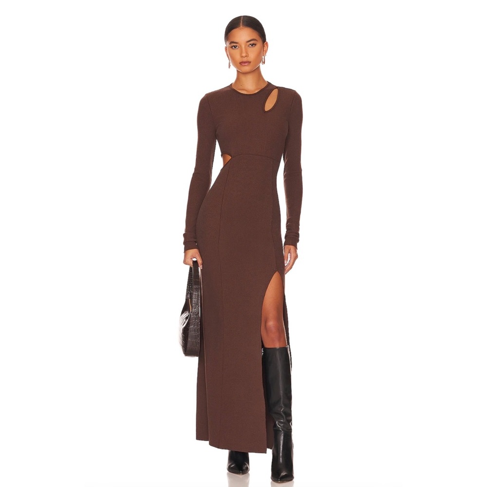 Revolve Carved Maxi Dress in Espresso